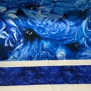 Blue Dragons and moons pillowcase