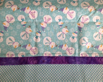 Snowman Print Pillowcase