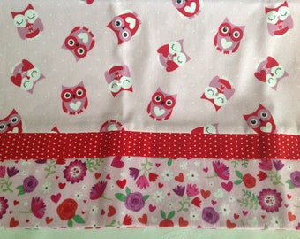Valentine owl pillowcase