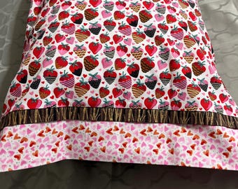 Chocolate Covered Strawberries Valentine Pillowcase