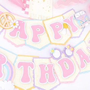 Groovy Birthday  Banner, Two groovy birthday Banner, groovy birthday,  Groovy One Birthday Decor, Retro Party, One Groovy Year