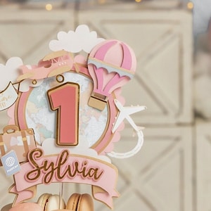Adventure Awaits cake topper, the Adventure Begins party, Time flies cake topper, Travel Cake Topper, first flight