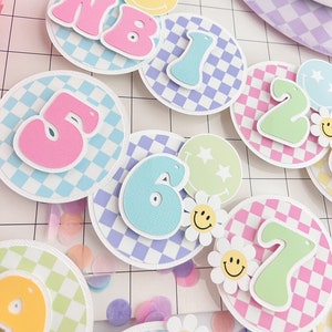 One happy Babe banner, Happy Face High Chair Banner, one happy girl birthday, Milestone photo banner, Happy Face Banner, Preppy party decor