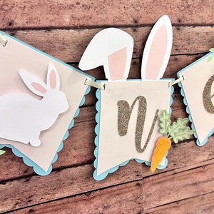 Bunny 1st birthday high chair, Bunny garland, 1st birthday Bunny theme, Some bunny is one, bunny Easter decor, Bunny one high chair banner