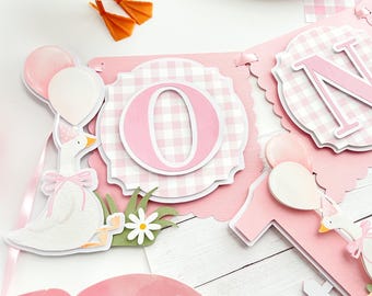 One Silly Goose High Chair Banner, Floral Goose 1st Birthday Decor, Our Silly Goose Party Banner, Girl First Birthday Decorations