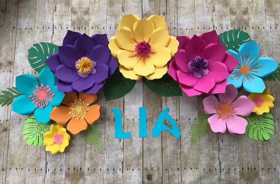 9pc moana paper flowers moana paper flowers inspired moana etsy تم تولد گل