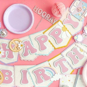 Groovy Birthday  Banner, Two groovy birthday Banner, groovy birthday,  Groovy One Birthday Decor, Retro Party, One Groovy Year