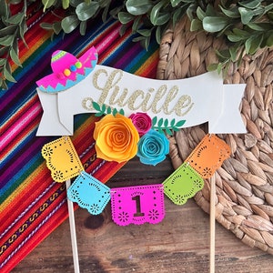 Fiesta cake topper, cinco de mayo decor, fiesta party, coco cake topper image 1