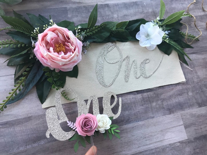 Floral garland High chair garland floral high chair banner Etsy