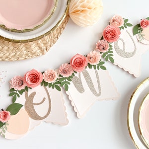 Sweet Peach high chair banner, Peach High chair banner, peaches party, Sweet as a Peach, one sweet peach 1st birthday, peach cake topper