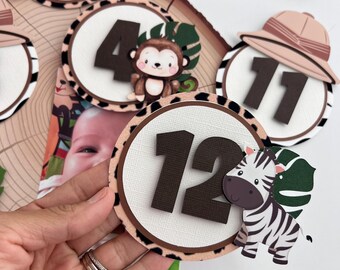 Wild One Safari 1st Birthday Photo Banner: Jungle Animals