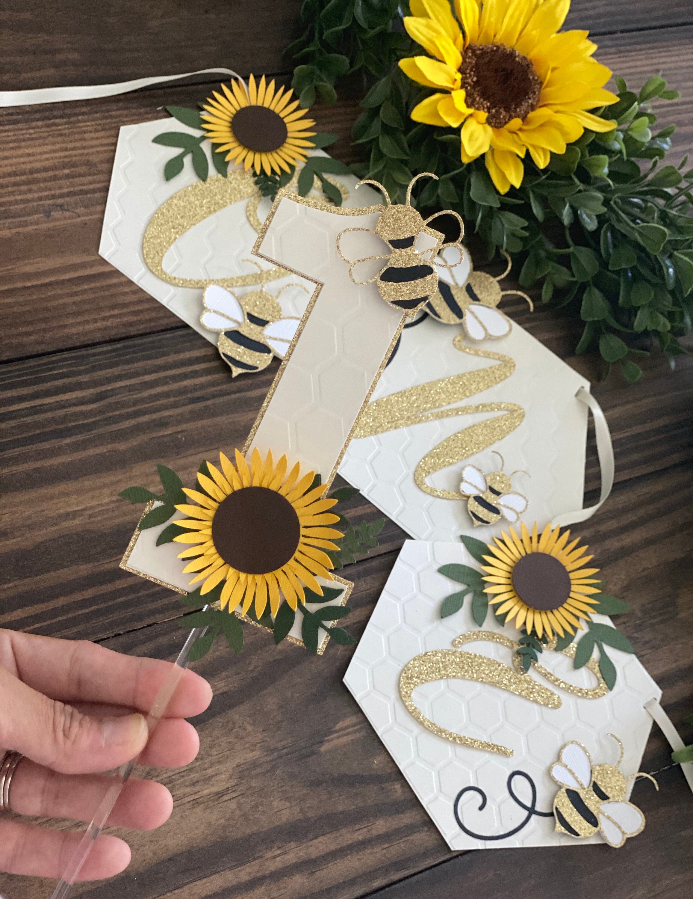 Floral Garland Bee High Chair Banner Floral High Chair Etsy