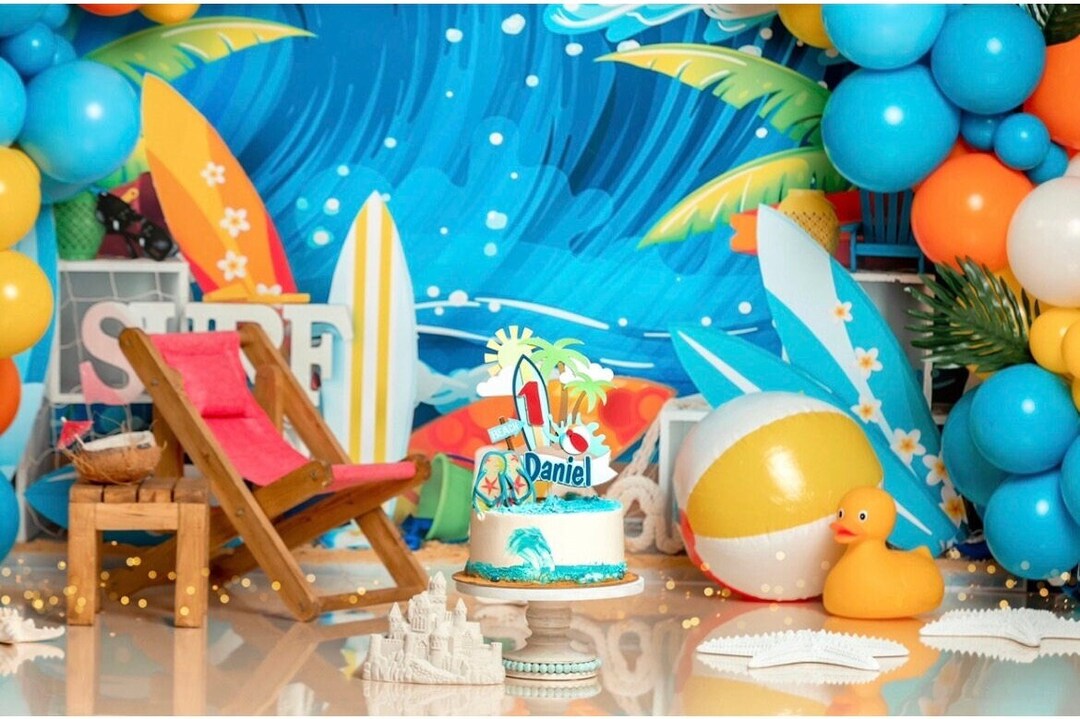 Beach Theme Cake Topper, Beach Party Theme, Summer Cake Topper - Etsy