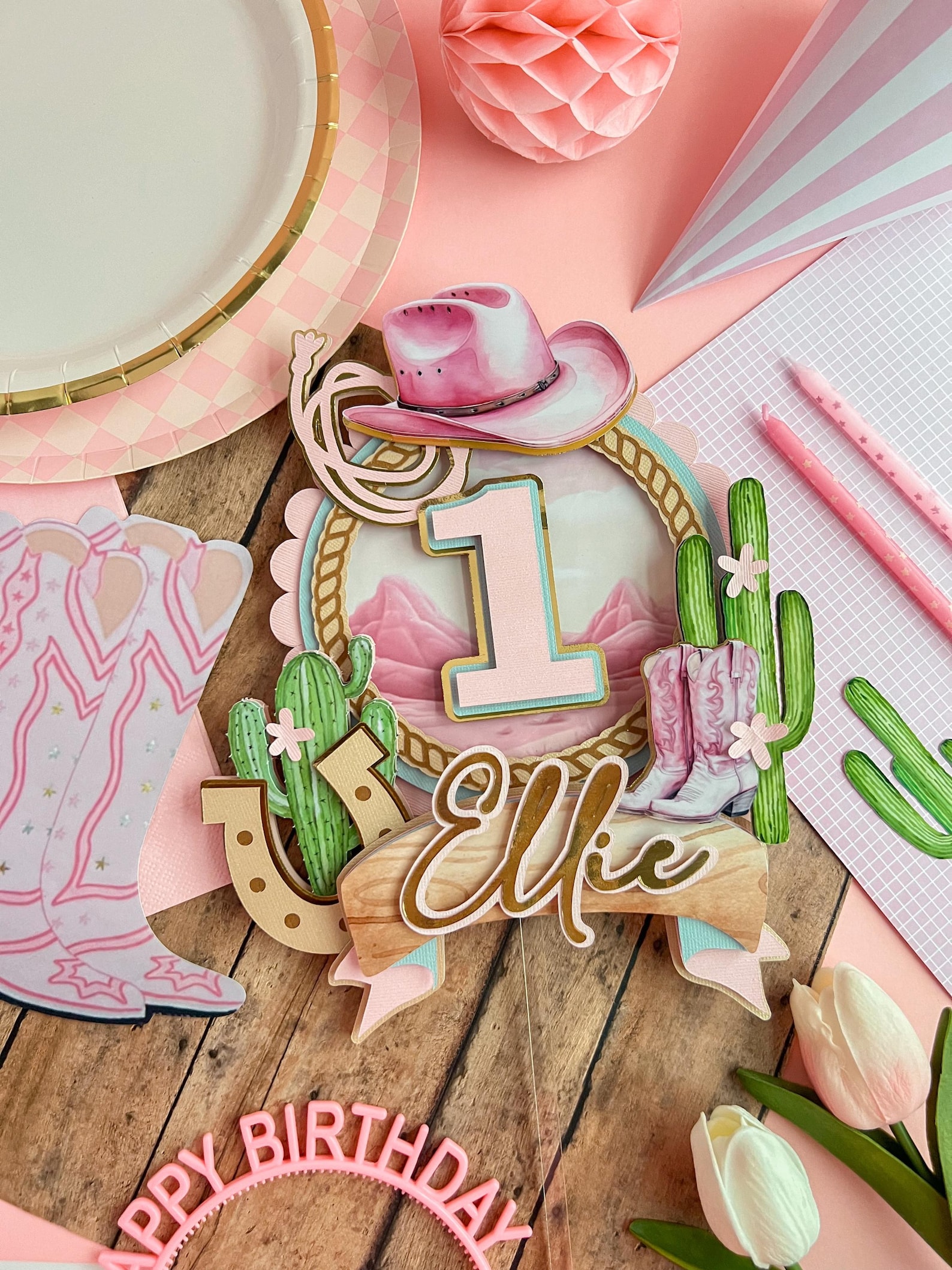 Cowboy Style Cake My First Rodeo Birthday My First Rodeo Cake Topper, First Rodeo Party Decor, Rodeo Party Decor ...