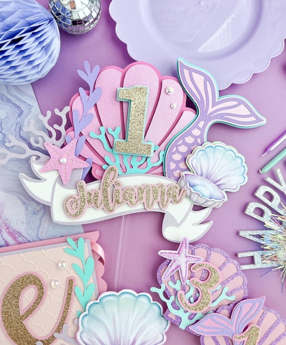 Mermaid cake topper, mermaid cake topper, mermaid party, under the sea cake topper, mermaid first birthday, mermaid tail topper
