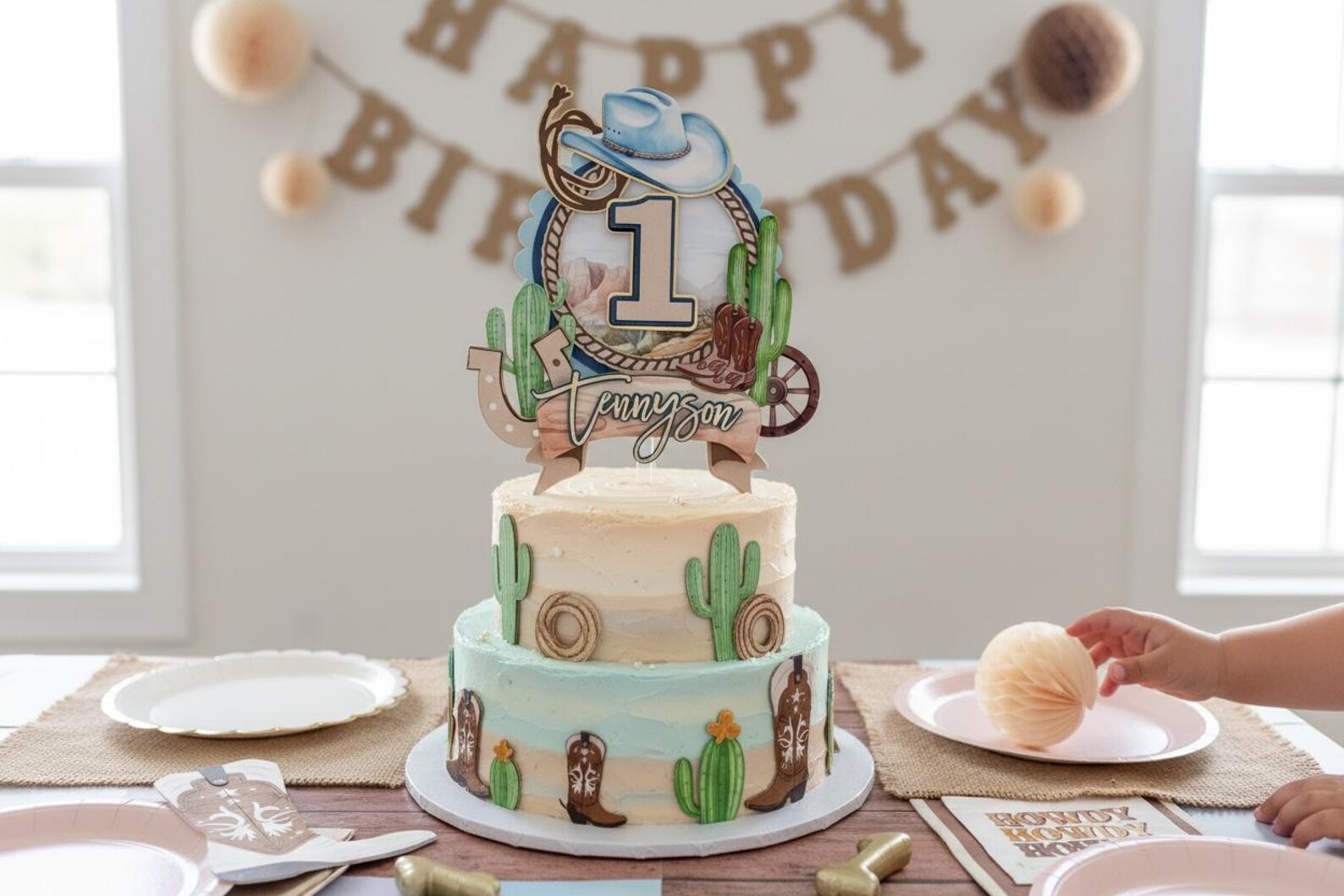 My First Rodeo Cake Topper for Boy – Western 1st Birthday Decorations ...