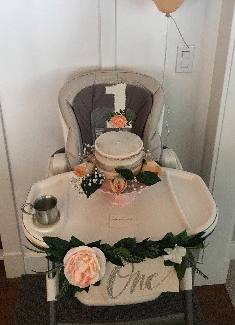 Floral garland High chair garland floral high chair banner Etsy
