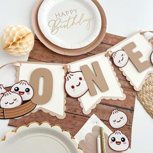 Little Dumpling ONE banner, Bao Bun Party Decor, little dumpling banner boy high chair banner,Dumpling ONE Banner, Bao Birthday Decorations