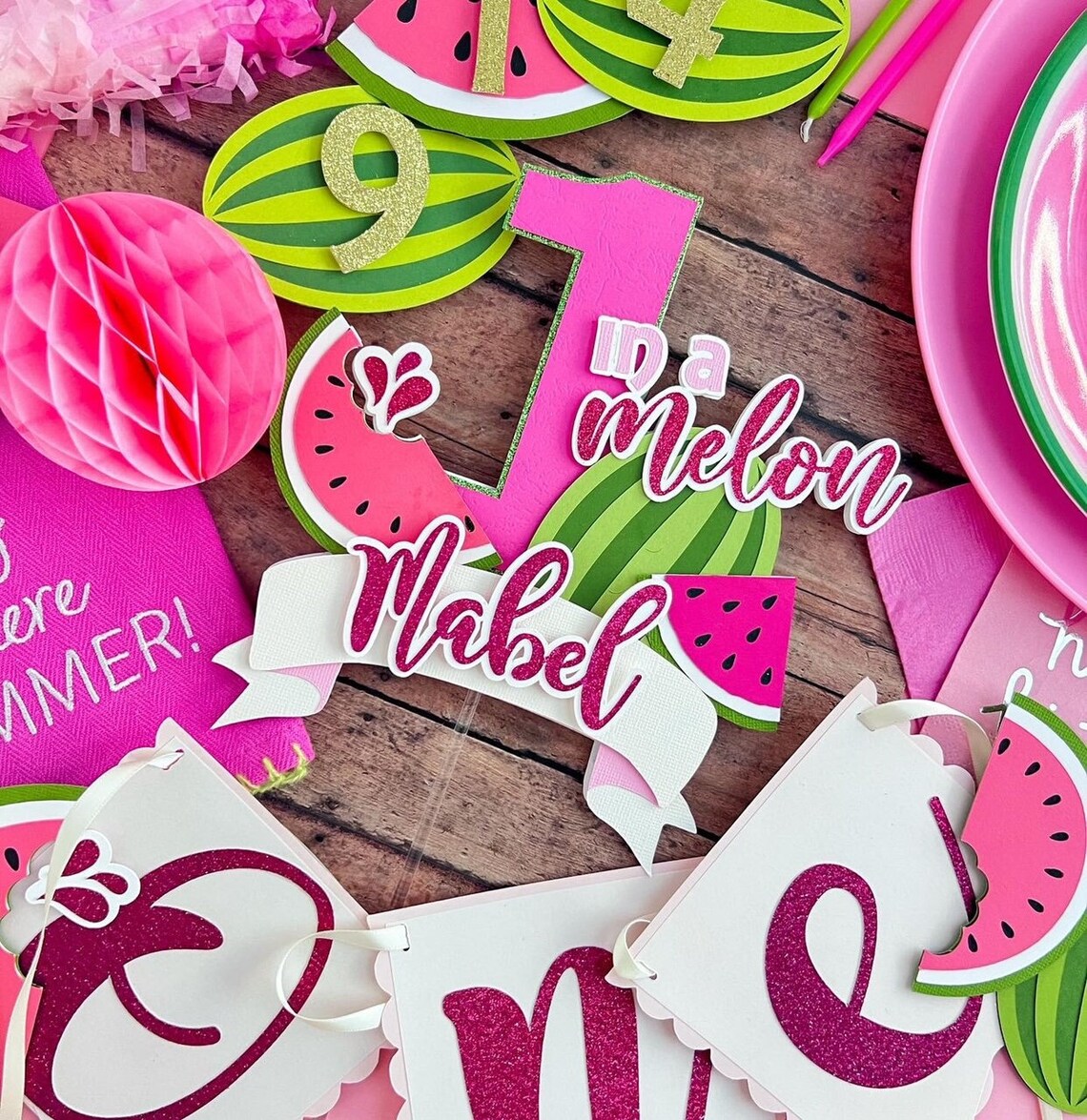 Topper Meilon One in a Melon Cake Topper, One in a Melon Party, One in a Melon First ...