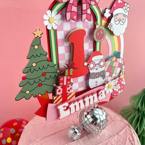 Christmas themed first birthday cake