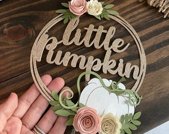 Little pumpkin cake topper, A Little pumpkin is on her way cake topper, little pumpkin baby shower cake topper, fall baby shower