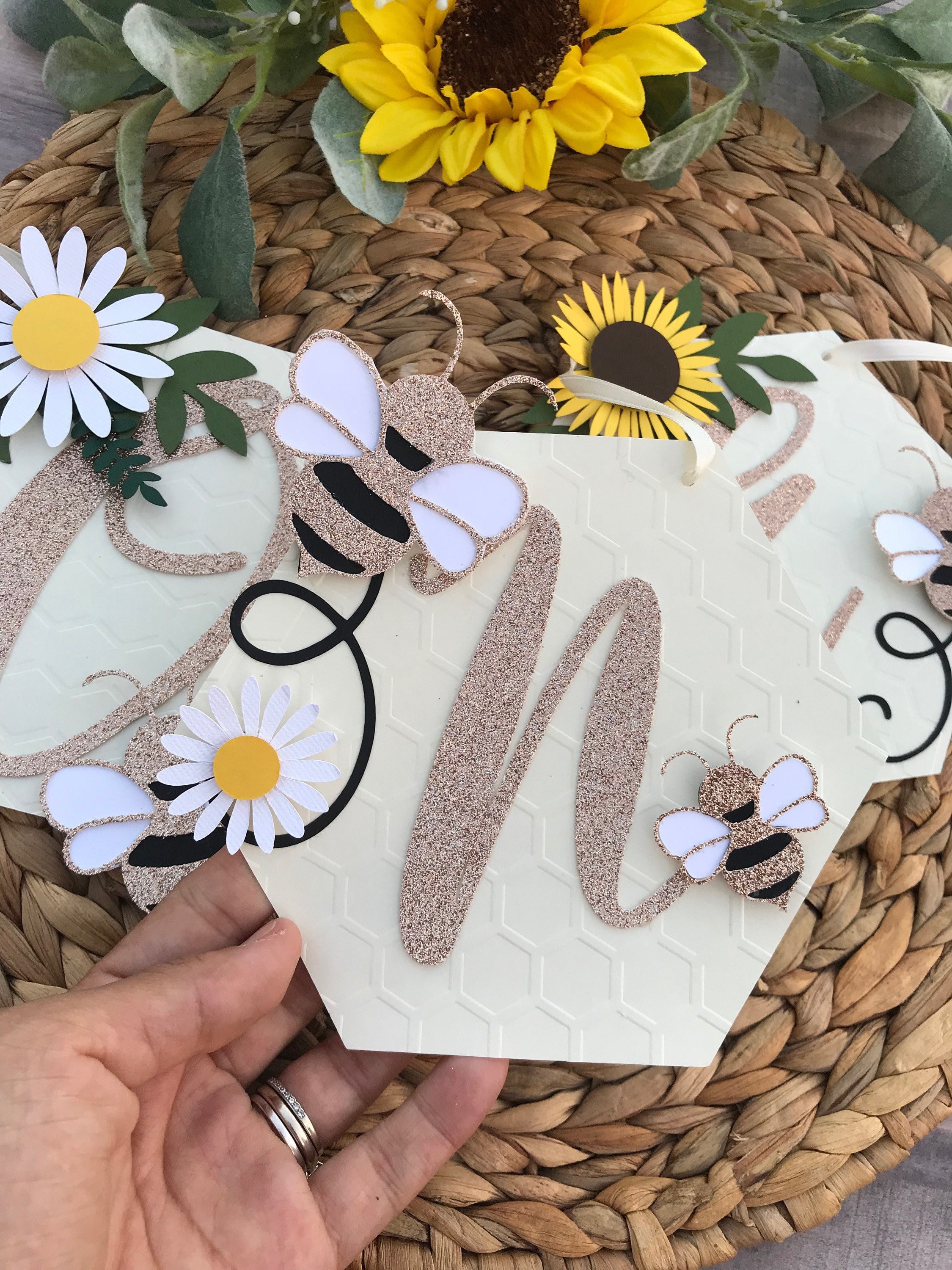 Floral Garland Bee High Chair Banner Floral High Chair Etsy