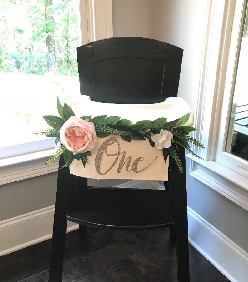 High chair garland floral high chair banner bohemian flower Etsy