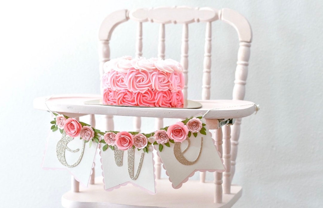 Floral High Chair Banner, Boho Floral Banner , Floral Party Decor