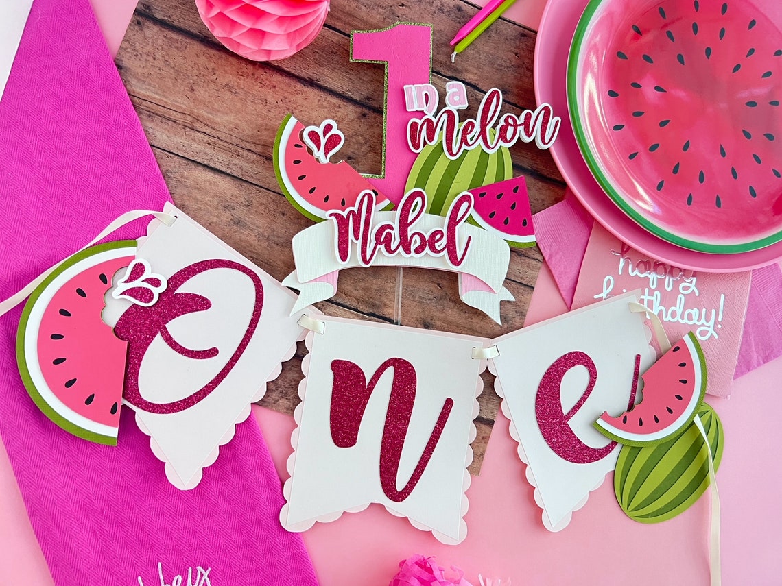 Topper Meilon One in a Melon Cake Topper, One in a Melon Party, One in a Melon First ...