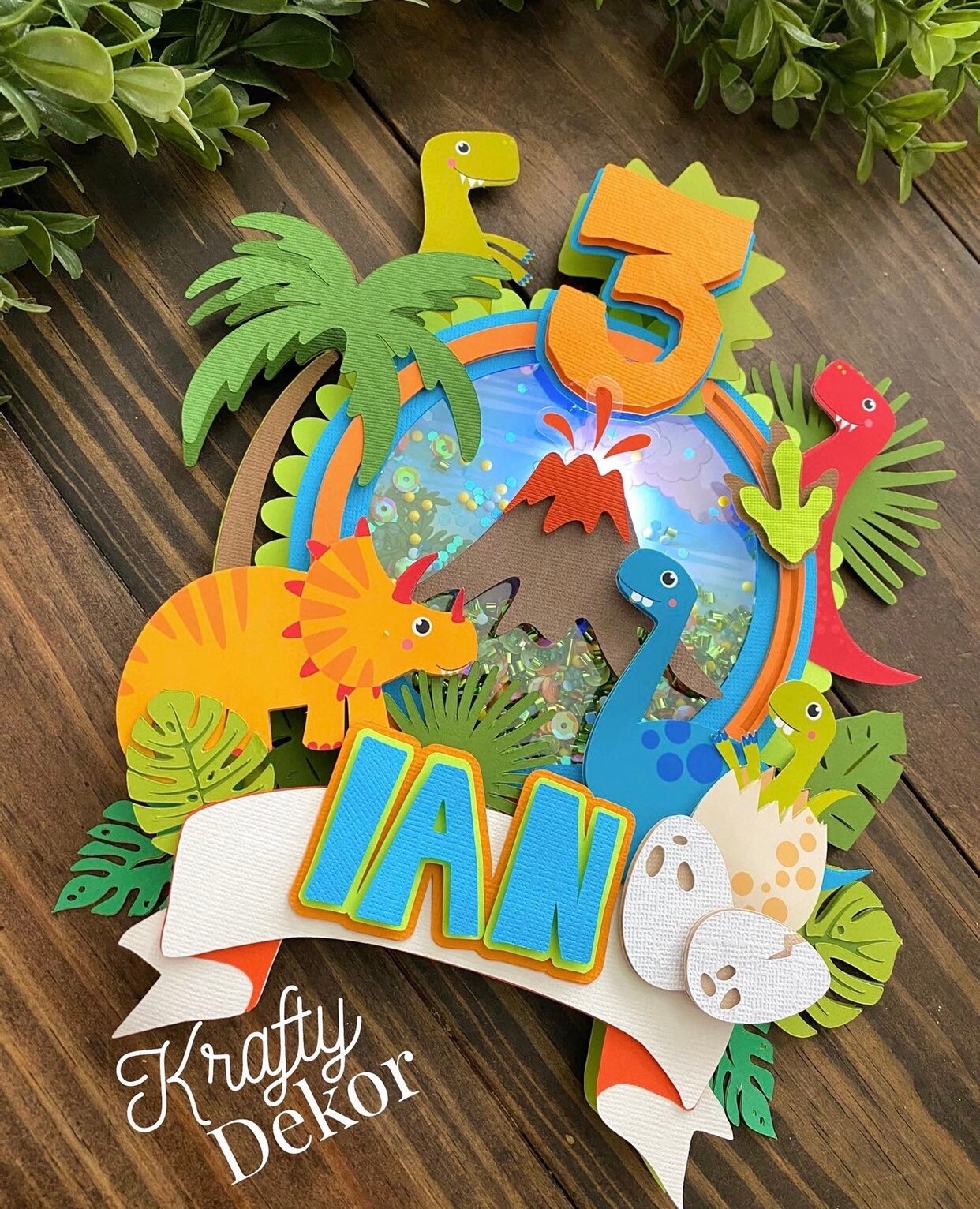 Dinosaur cake topper Dinosaur shaker cake topper dinosaur Etsy