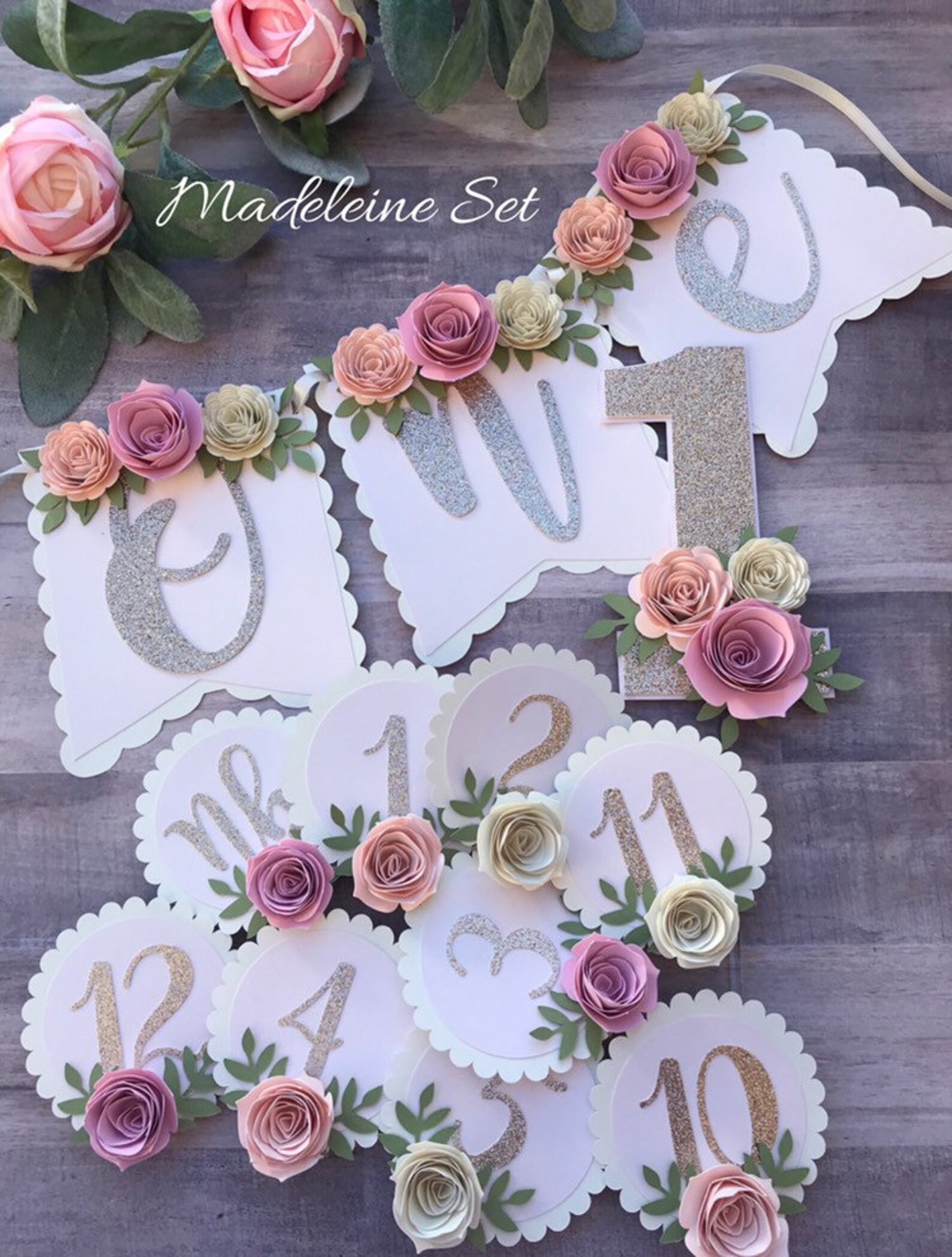 Floral High Chair Banner Floral Party Package Floral Banner Etsy