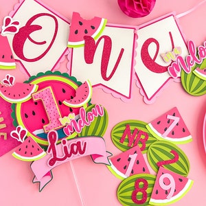 One in a melon High Chair Banner, One in a melon high chair banner,  one in a melon party, One in a melon first birthday