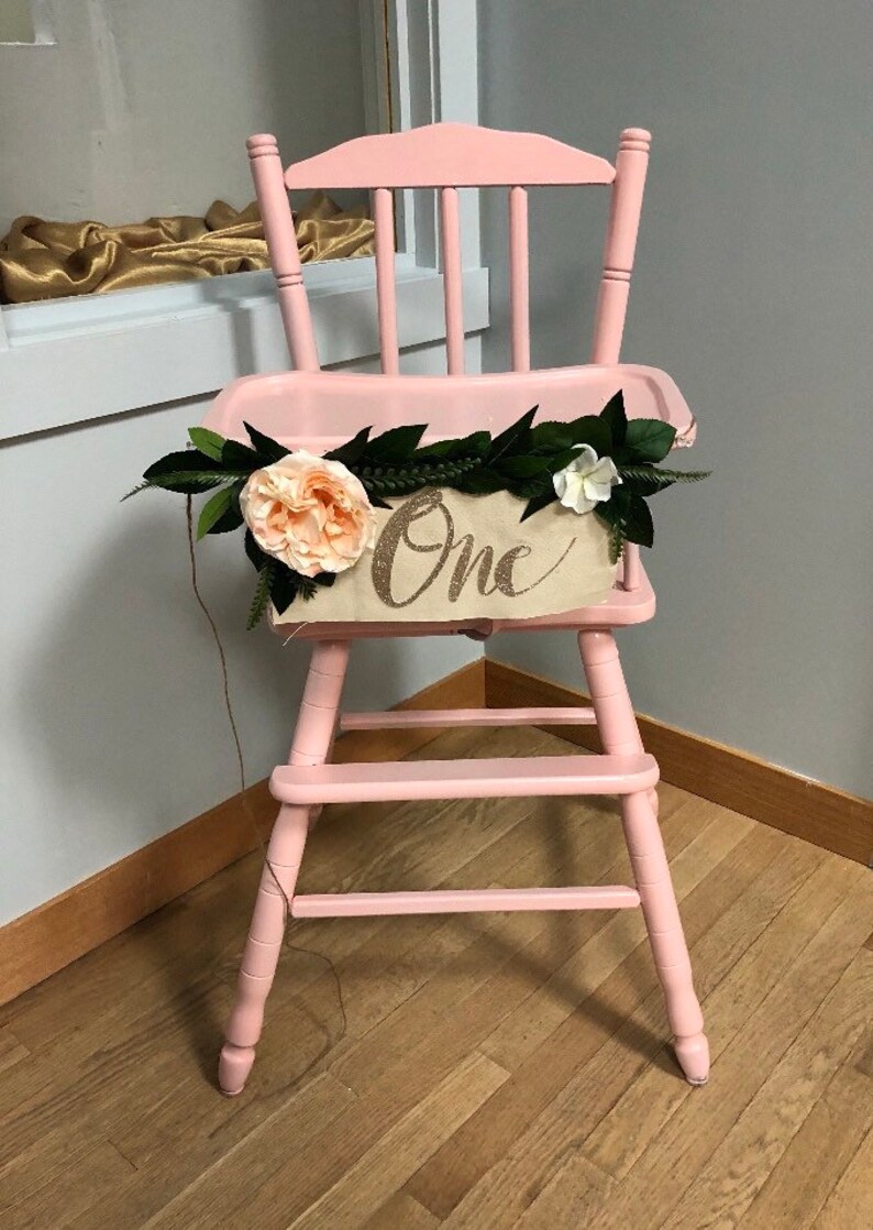 Floral garland High chair garland floral high chair banner Etsy