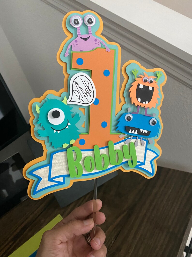 Monsters Theme Cake Topper Monsters Party Monster Cake Etsy