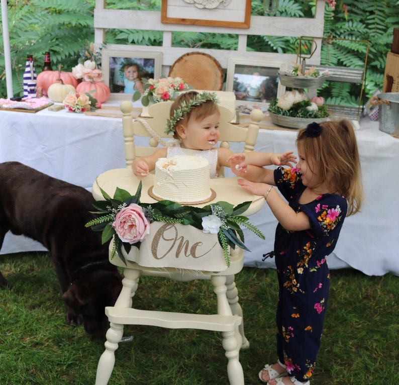 High chair garland floral high chair banner bohemian flower Etsy
