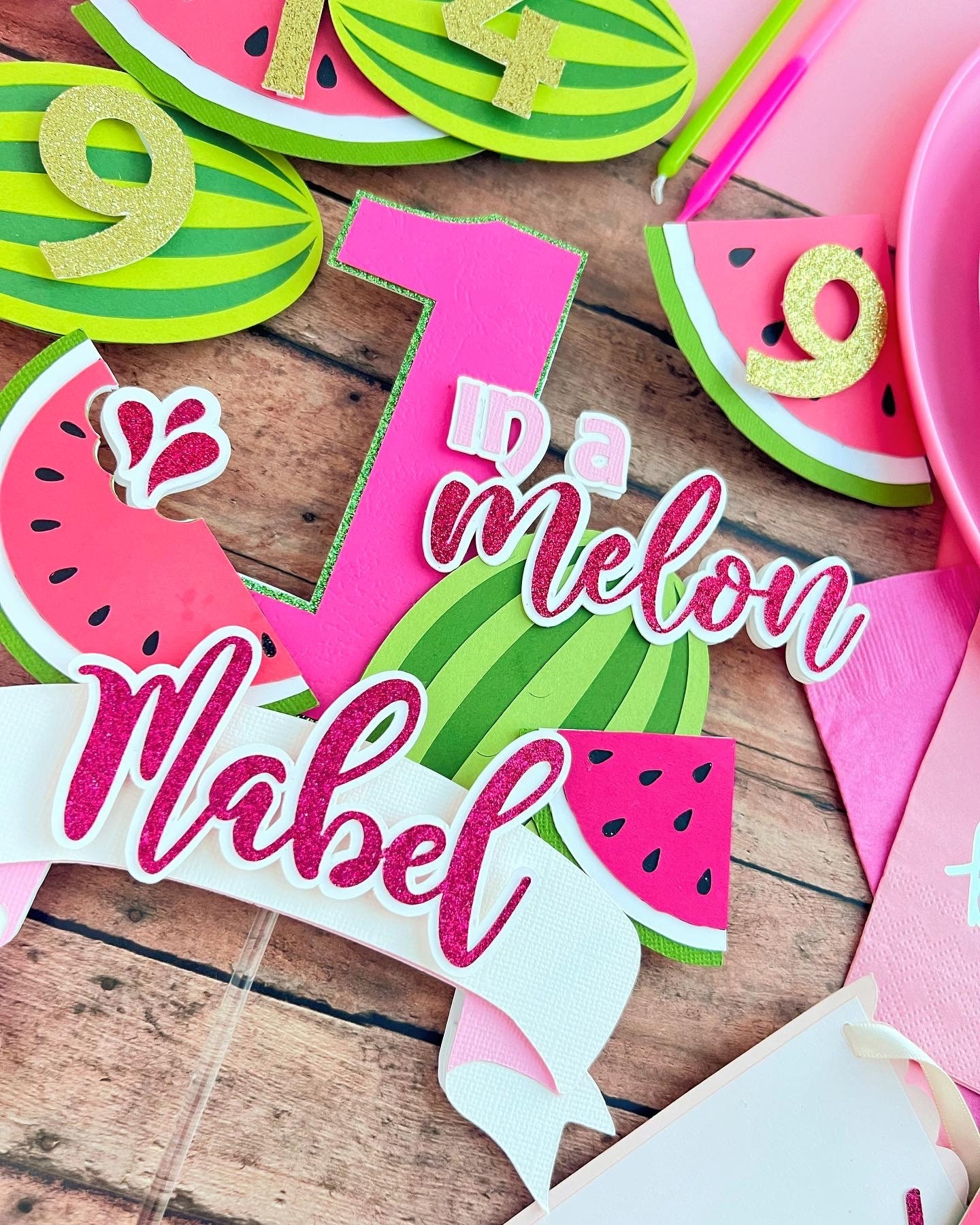 Topper Meilon One in a Melon Cake Topper, One in a Melon Party, One in a Melon First ...