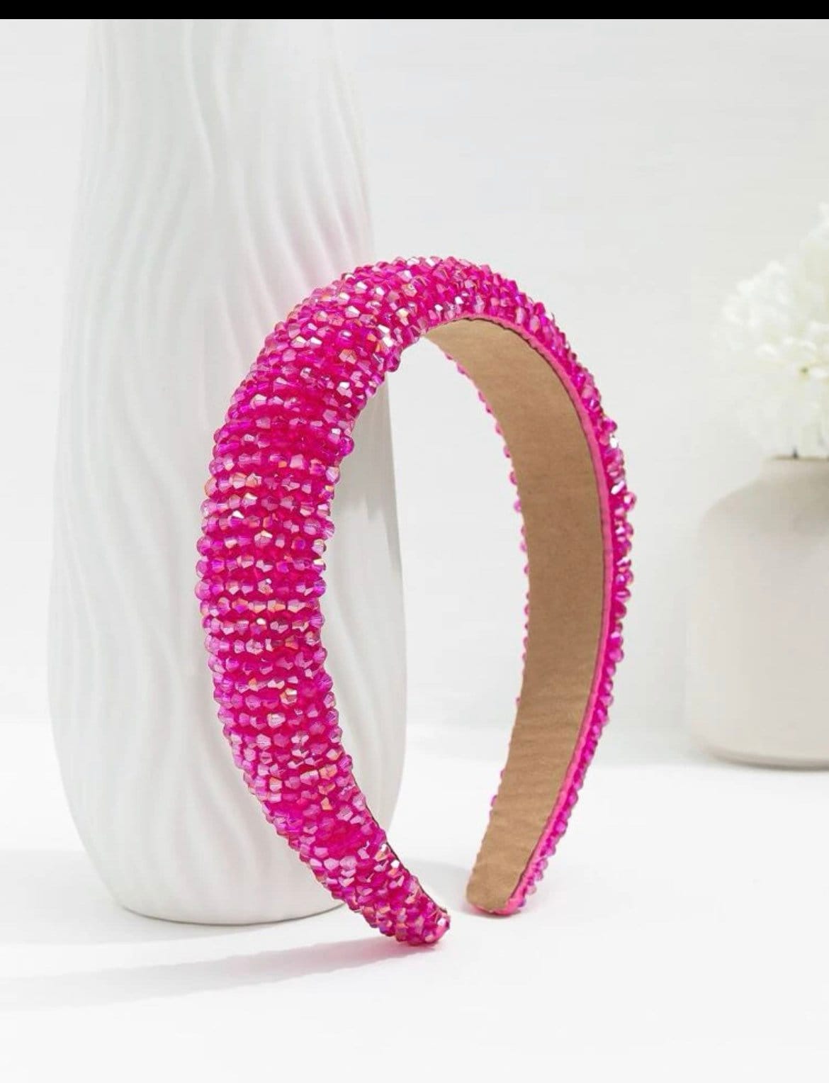 Cute Headband Hot Pink Headband Pink Crystal Headband Easter