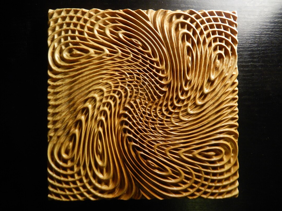 Wood Carved Picture Wall Decoration Plaque. Abstract.waves 4. Perfect