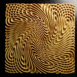 Wood carved picture wall decoration plaque. Abstract.Waves #4. Perfect gift