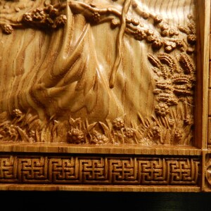 Decoración de pared de la diosa Zhiva, decoración de mitología eslava, placa de madera pagana, diosa de la fertilidad. imagen 5