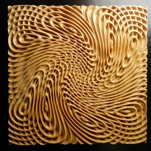 Wood carved picture wall decoration plaque. Abstract.Waves #4. Perfect gift