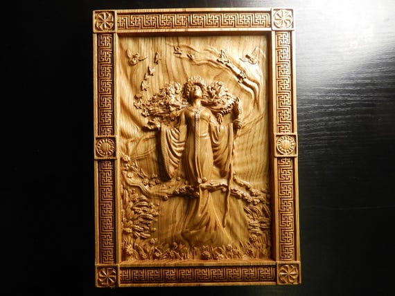 Zhiva Goddess Wall Art, Slavic Mythology Decor, Pagan Wooden Plaque, Fertility Goddess