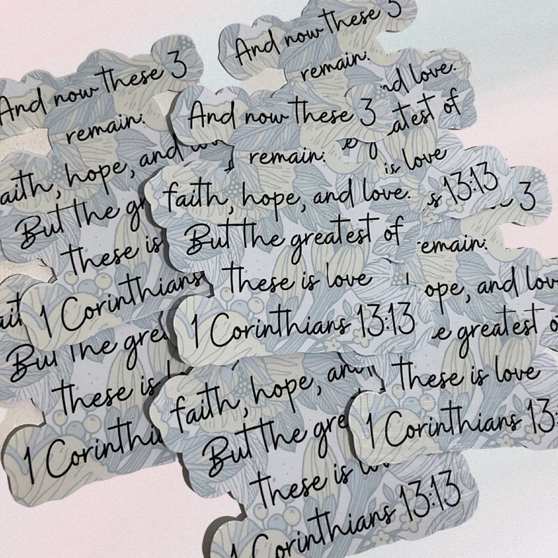 1 Corinthians 13:13 Sticker Waterproof Sticker Christian - Etsy