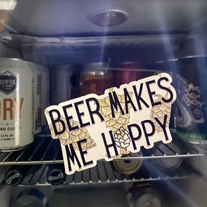 A cerveja faz-me Hoppy de &lt;br&gt; Entrega Rápida? A cerveja faz-me feliz de &lt;br&gt; Entrega Rápida? Cerveja de &lt;br&gt; Promoção Relâmpago! Presente engraçado do refrigerador da cerveja | Presente para ele | Presente engraçado para amantes de cerveja