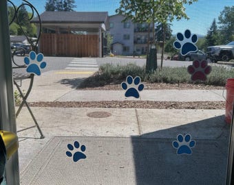 Paw Print Screen Door Reminders | Screen Visibility Decals for dogs and cats | Glass Door Decals for Pets | Glass Door Reminder for Dogs
