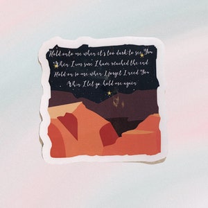 Hold On to Me | Christian Sticker | Waterproof Sticker | Mountains | Outdoors | Faith | Gift for her | Laptop Sticker | Lauren Daigle Music