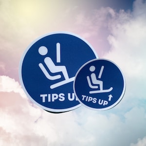 Tips Up Ski Sticker | Snowboarding, Skiing Mountain sticker | Funny Sticker | Outdoor Sticker | Matte Finish Decal | Mount Baker Sticker