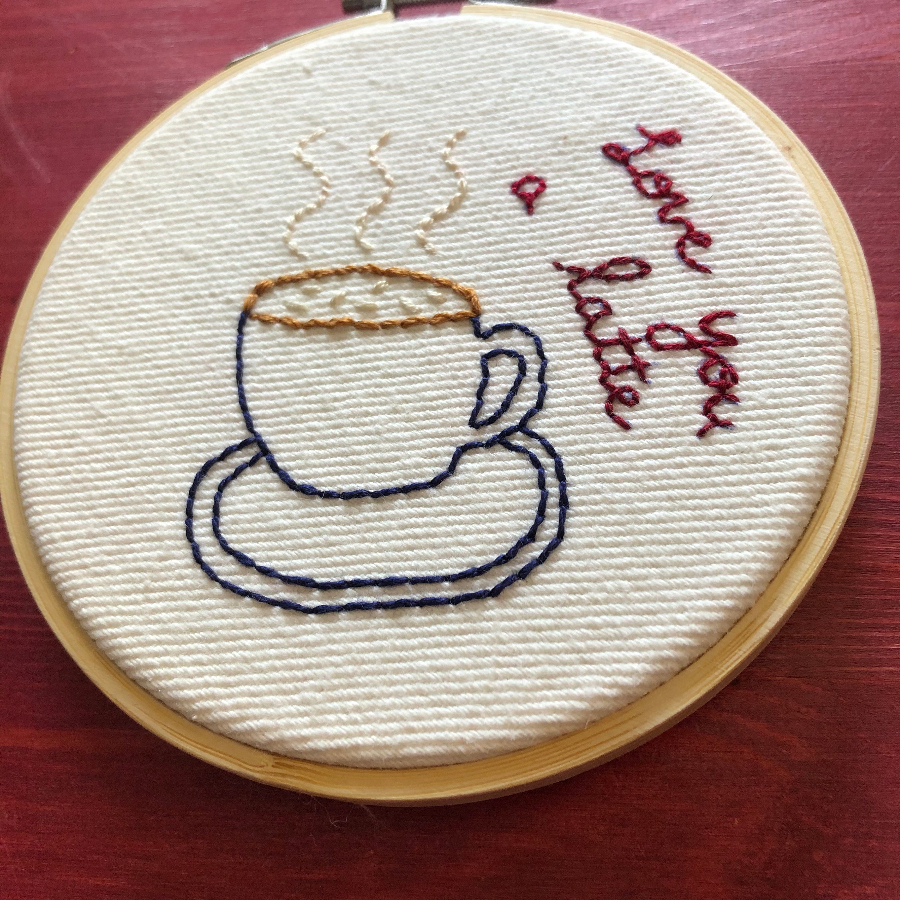 Love you a latte embroidery hoop i love you embroidery  etsy