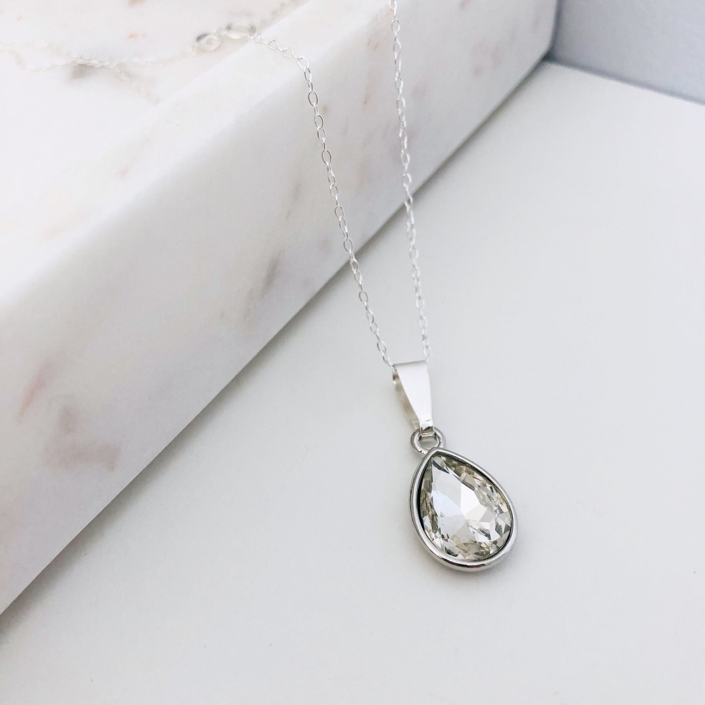 April Birthstone Necklace for Women April Necklace Keepsake Etsy