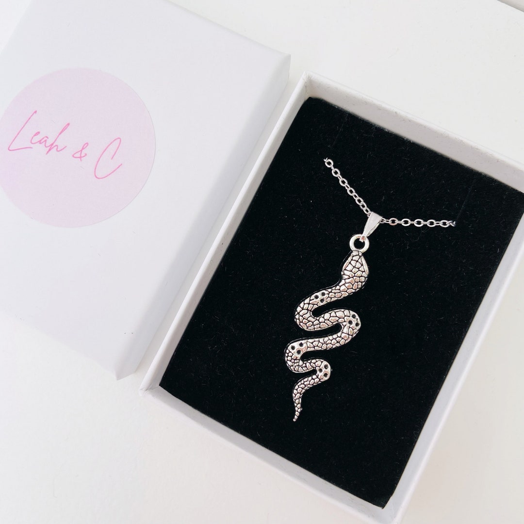 Snake Charm Necklace Serpent Necklace Reptile Necklace Etsy UK